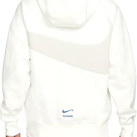 Nike Swoosh Tech Fleece Pullover Hoodie in White - Picture 3 of 16